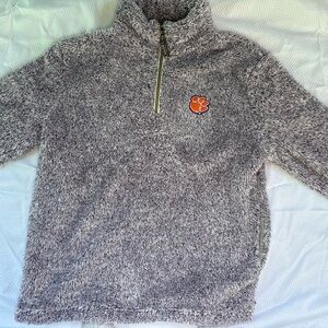 Cozy Gray Zip-Up sweatshirt with Logo college team.